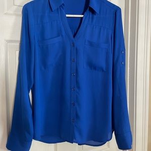 Express royal blue portofino blouse